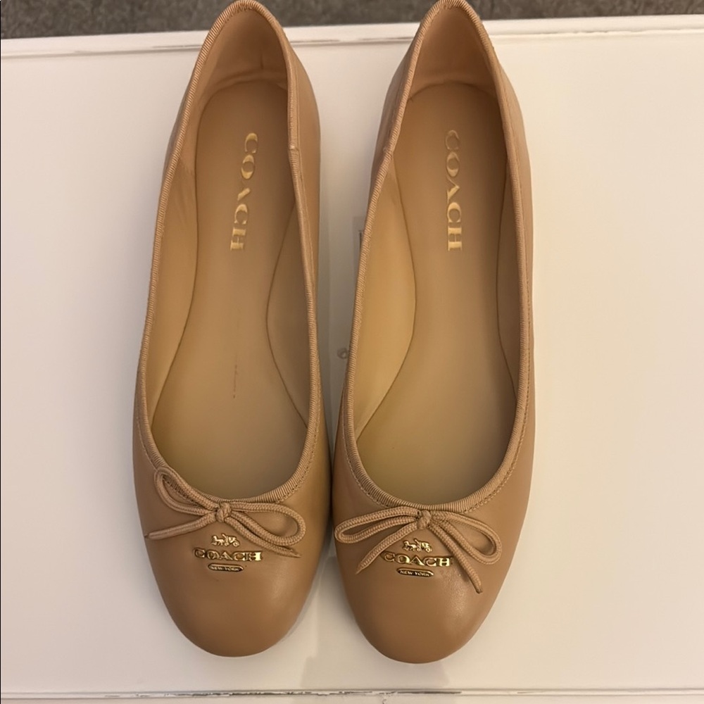 Coach Women's Tan Ballet Flats